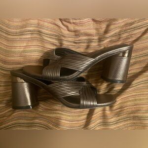 Paige size 37 bronze heels open toe excellent condition